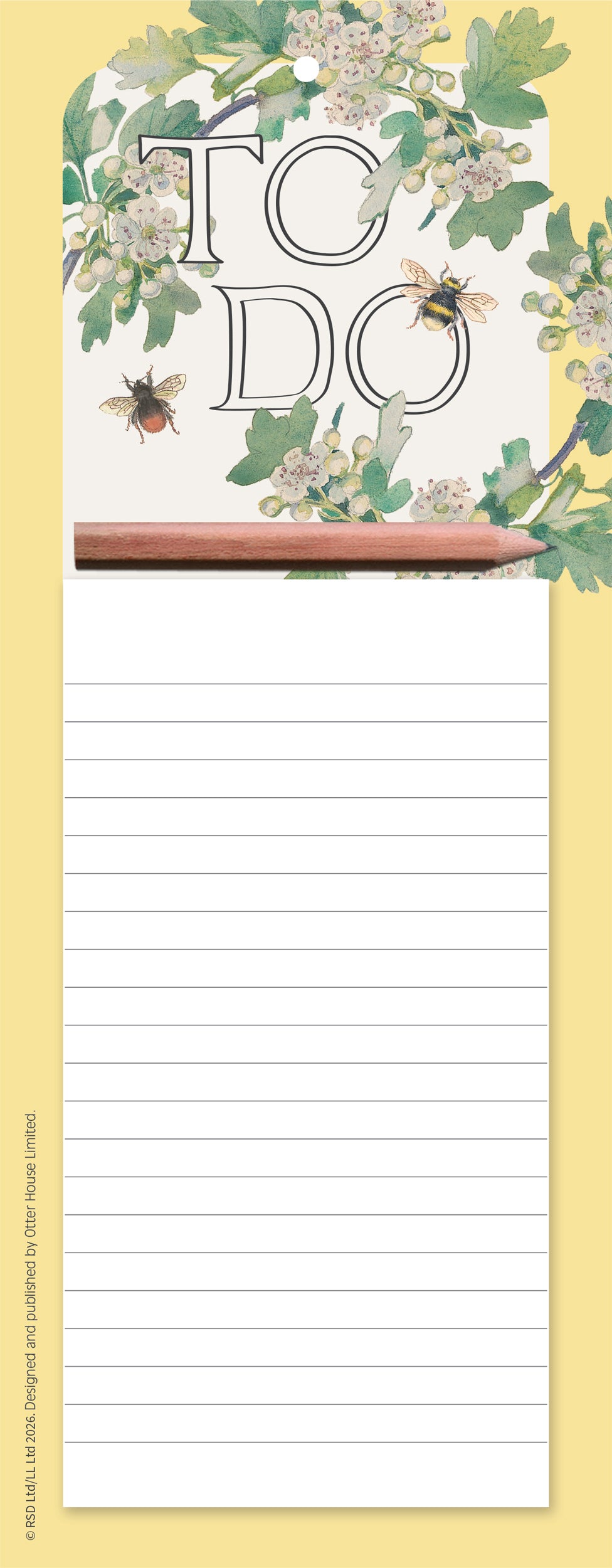 Magnetic Memo Pad - Edith Holden - Hawthorn Blossom