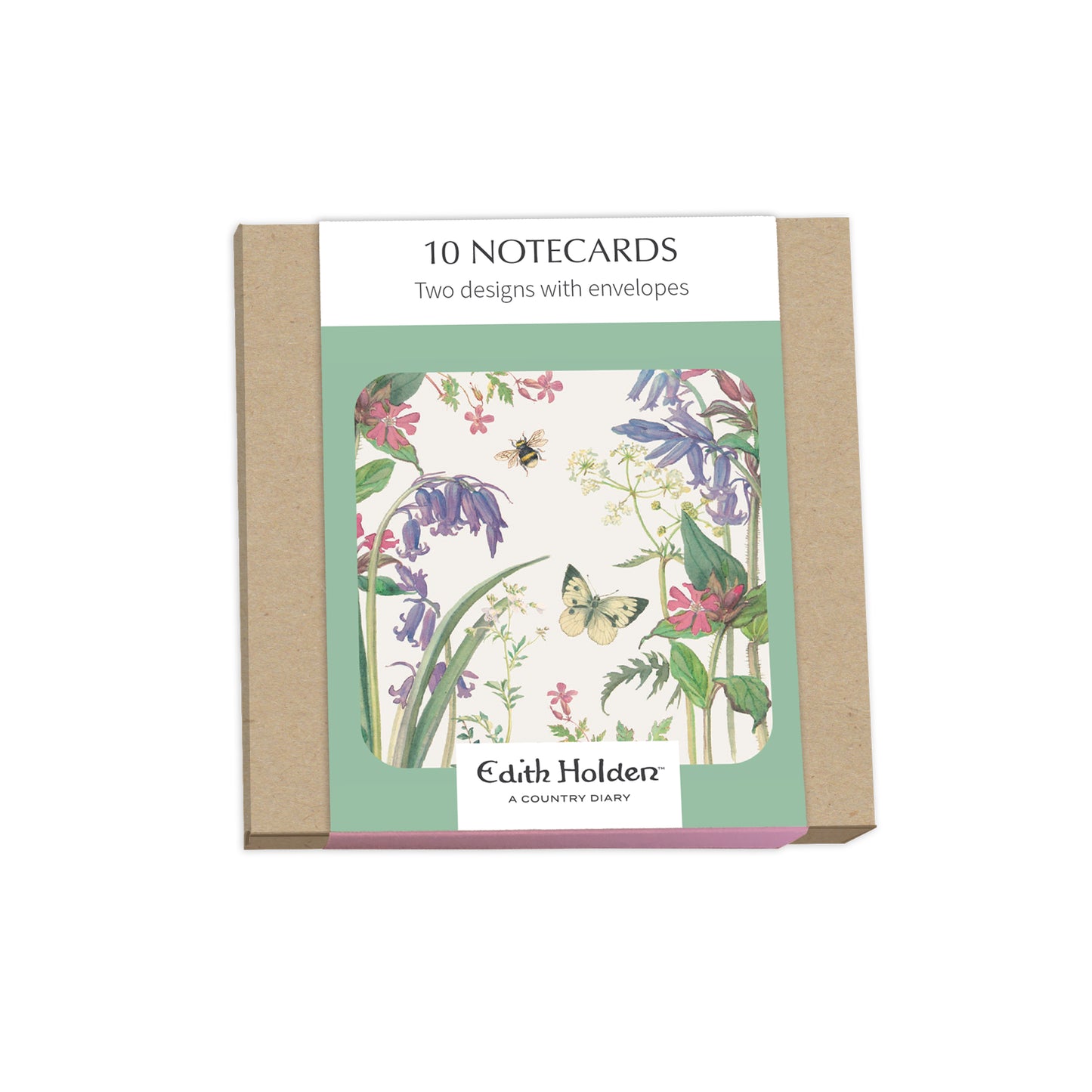 Notecard Pack (10 Cards) - Edith Holden - Wild Hyacinth & Foxglove