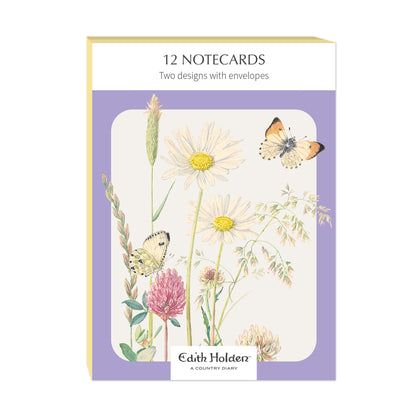 Notecard Pack (12 Cards) - Edith Holden - Daisy & Milkwort