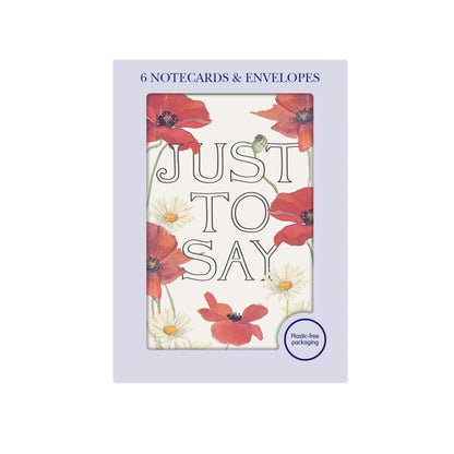 Mini Notecard Pack (6 Cards) - Edith Holden - Poppy