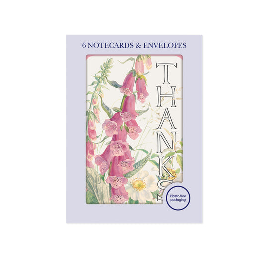 Mini Notecard Pack (6 Cards) - Edith Holden - Foxglove