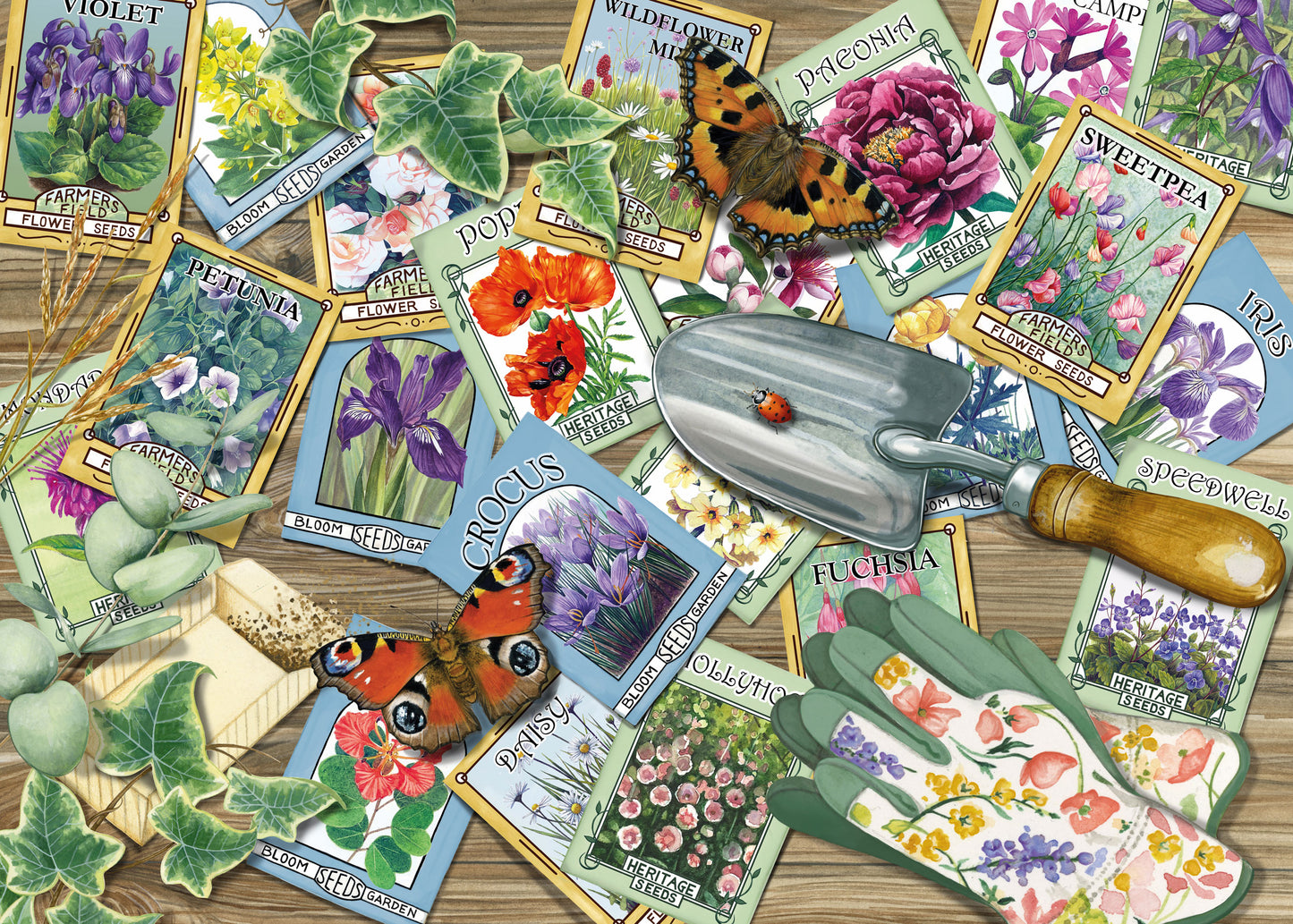Flower Seed Packets 1000 Piece Jigsaw Puzzle
