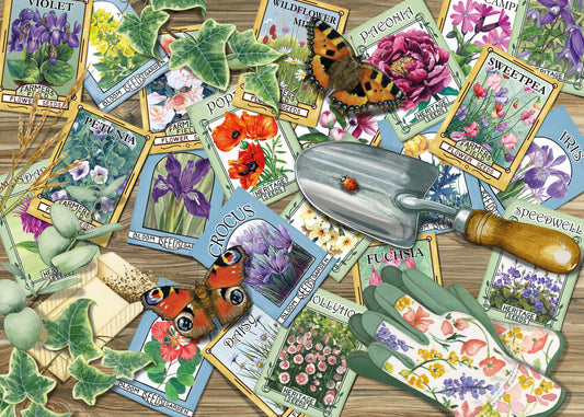 Flower Seed Packets 1000 Piece Jigsaw Puzzle