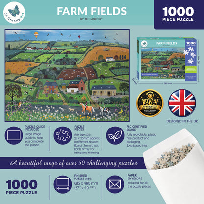 Farm Fields 1000 Piece Jigsaw Puzzle by Jo Grundy