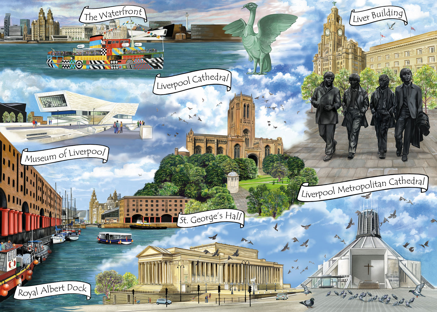 Liverpool Landmarks  1000 Piece Jigsaw Puzzle