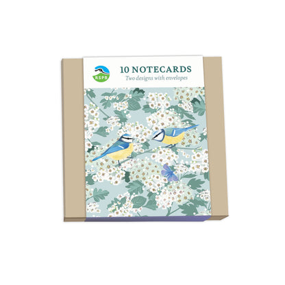 Notecard Pack (10 Cards) - RSPB White Blossom - Birds
