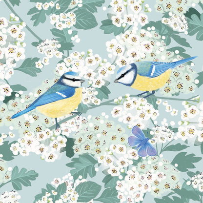 Notecard Pack (10 Cards) - RSPB White Blossom - Birds