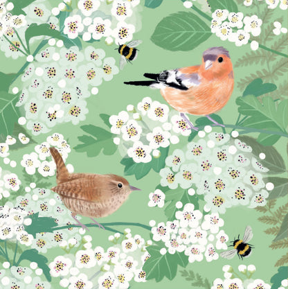 Notecard Pack (10 Cards) - RSPB White Blossom - Birds