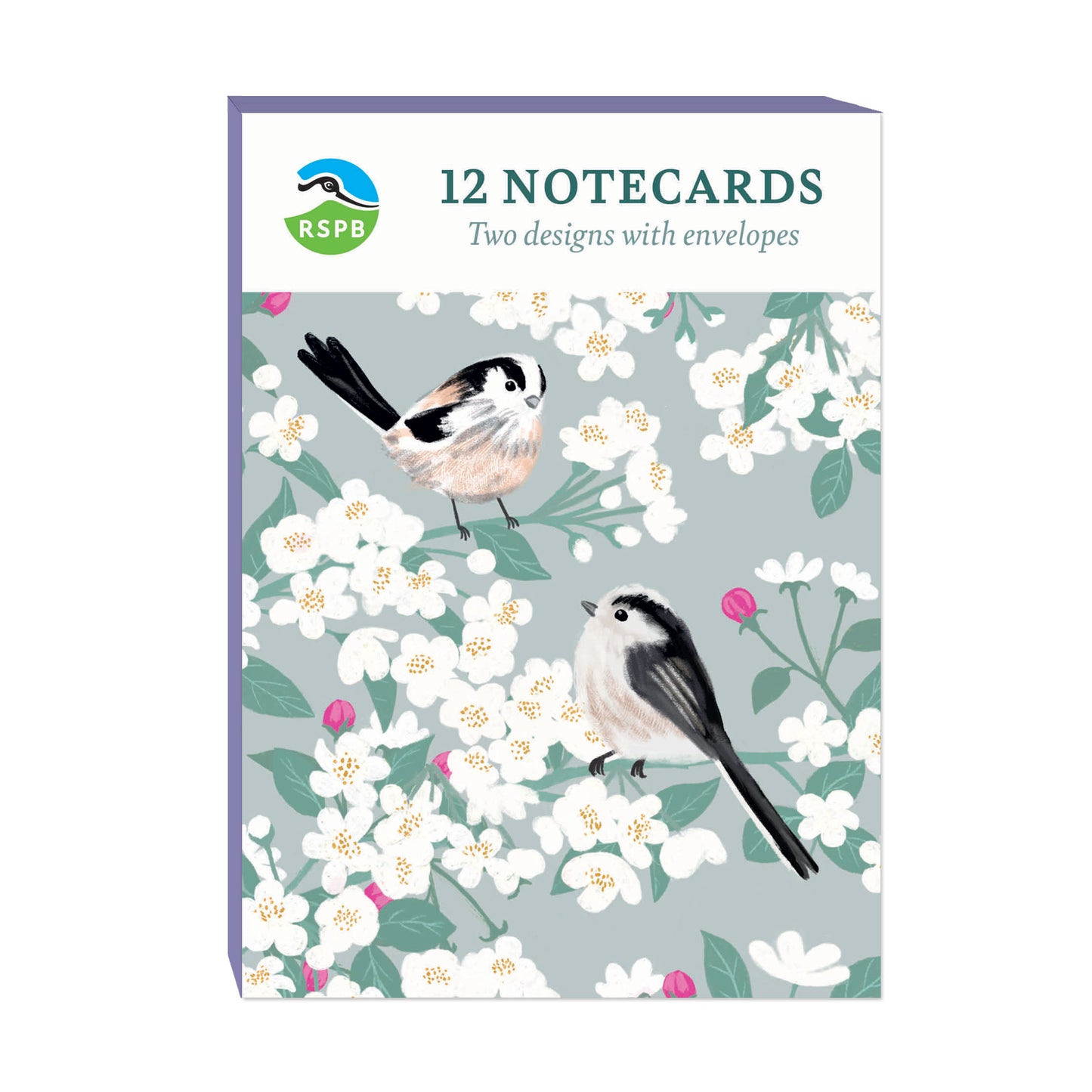 Notecard Pack (12 Cards) - RSPB White Blossom - Birds & Bees
