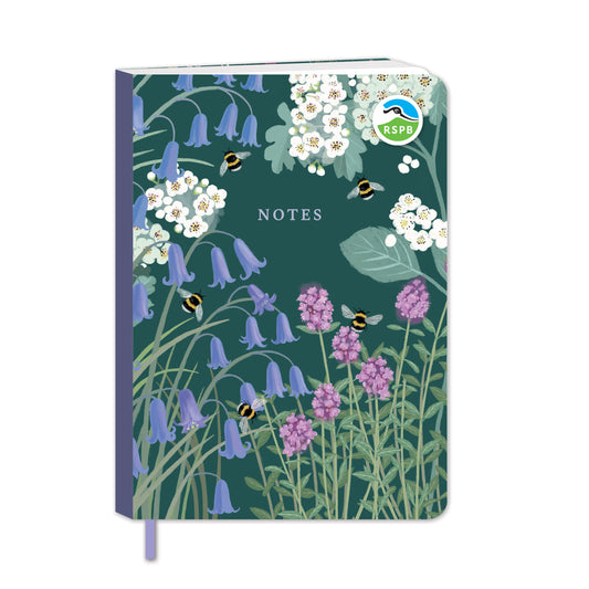 RSPB White Blossom Stationery - Softcover Notebook - Bluebells & Thyme
