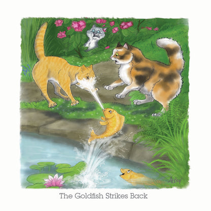 Alison's Animals Notecard Pack - Garden Antics - Fishy Intentions