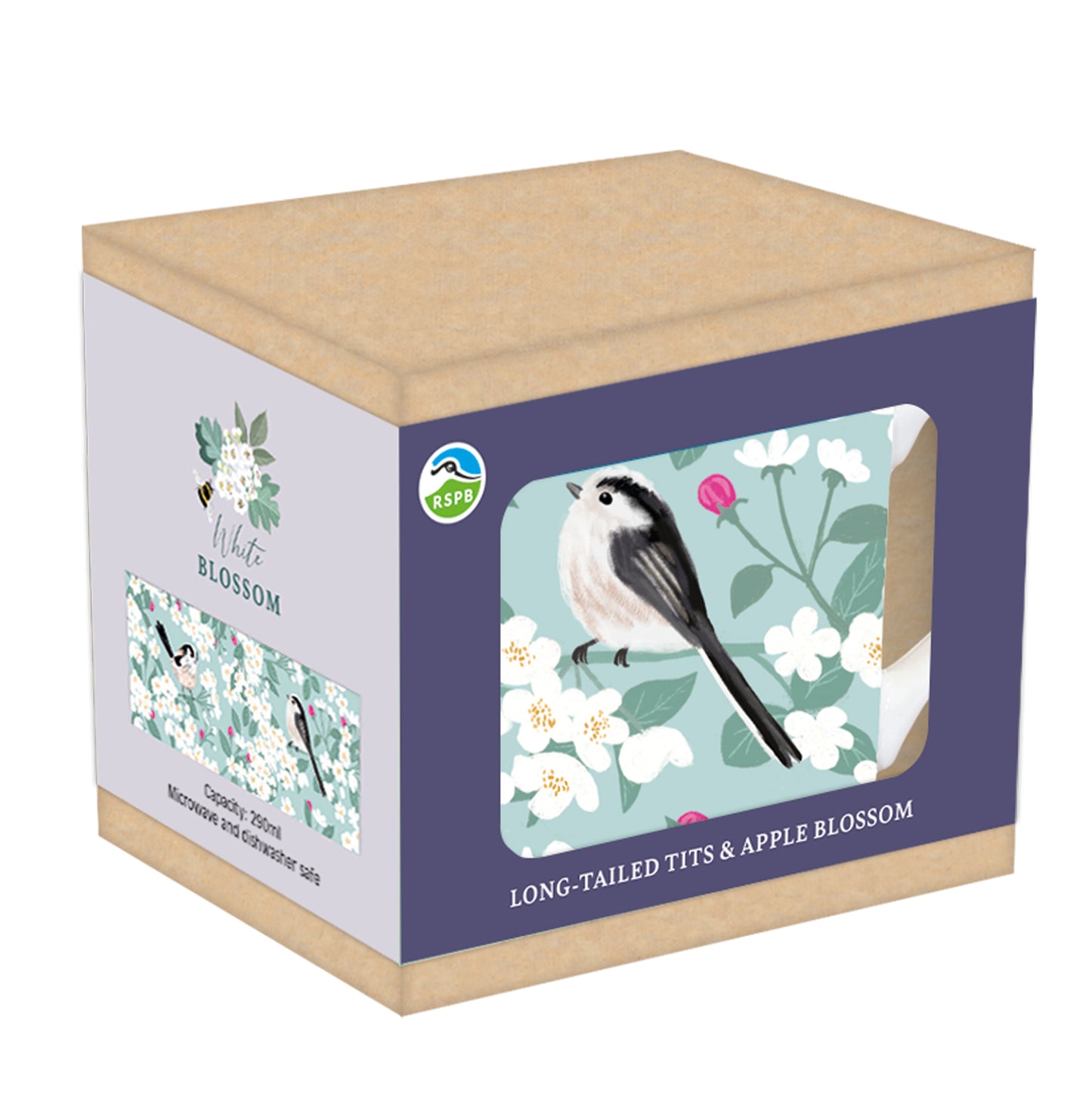 RSPB White Blossom - Tarka Mug - Long-Tailed Tits & Apple Blossom