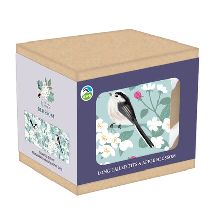 RSPB White Blossom - Tarka Mug - Long-Tailed Tits & Apple Blossom
