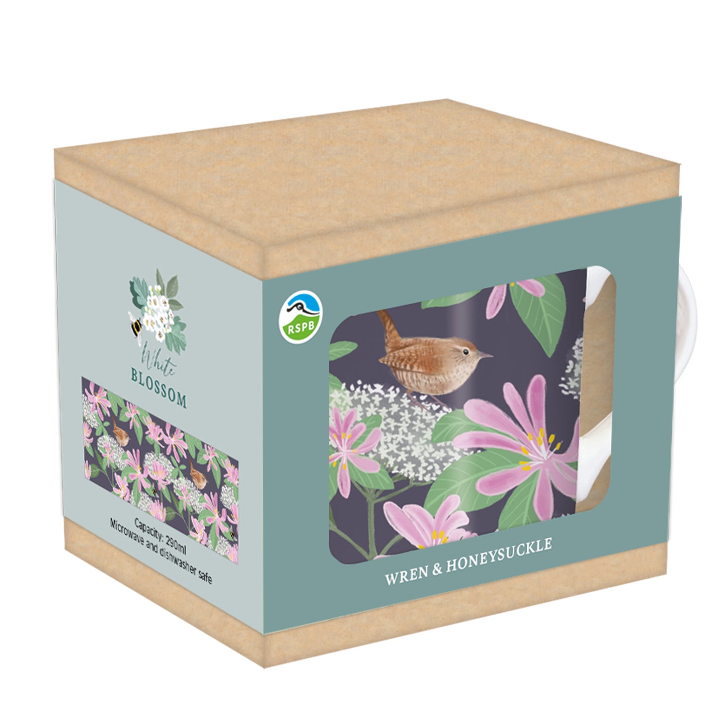 RSPB White Blossom - Tarka Mug - Wren & Honeysuckle