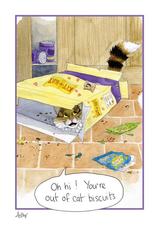 Alison's Animals Card - Cat Biscuits