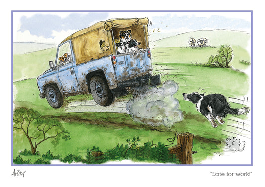 Alison's Animals Card - Late for Work