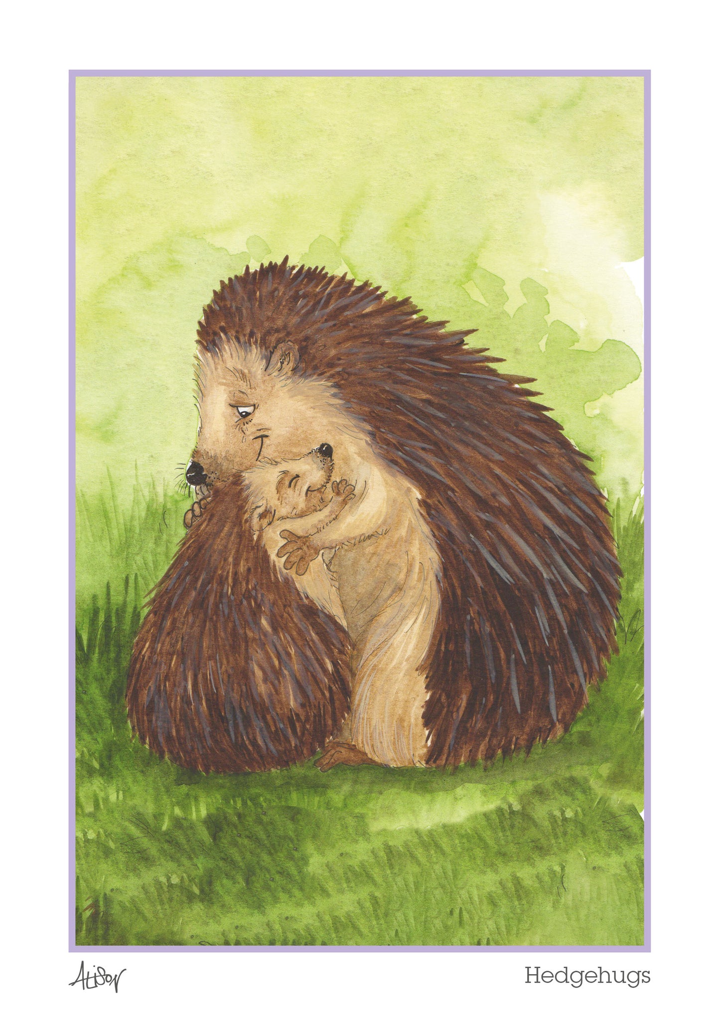 Alison's Animals Card - Hedgehugs