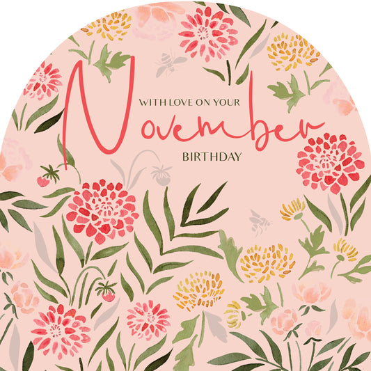 Birthday Blooms Card - November