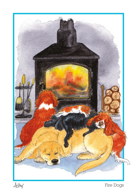 Alison's Animals Card - Fire Dogs