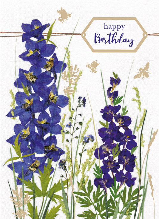 Flower Press Card - Delphinium