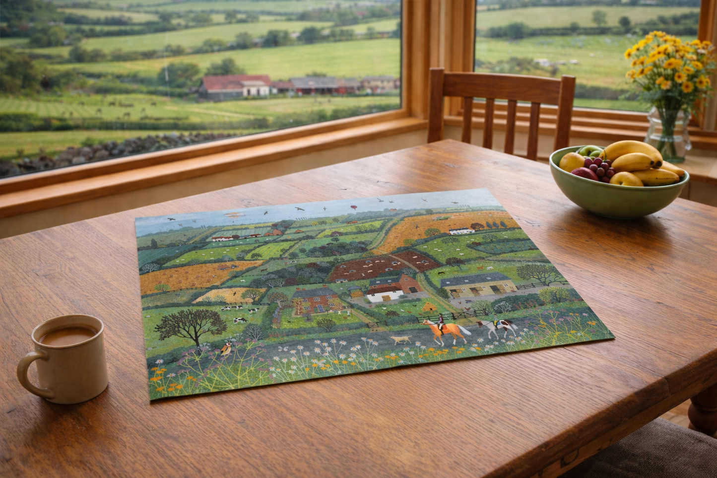Farm Fields 1000 Piece Jigsaw Puzzle by Jo Grundy