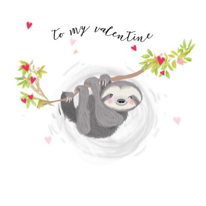 Valentines Day Card - Valentine Sloth