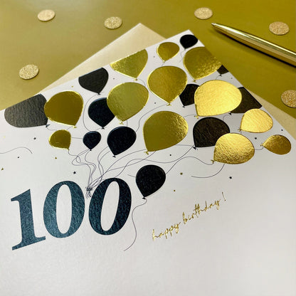 Age to Celebrate - 100 - Gold Balloons