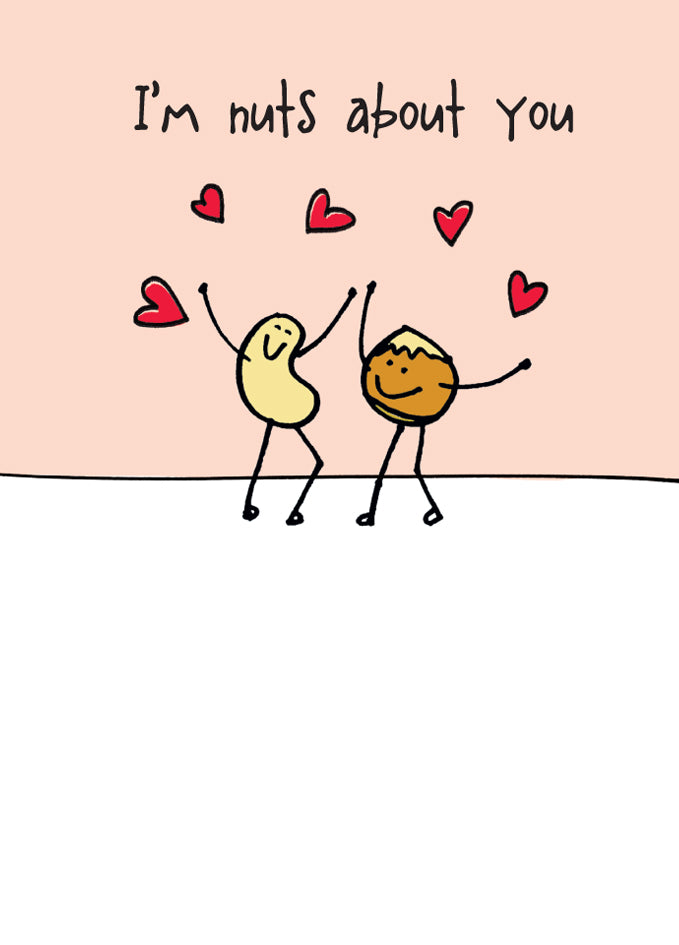 Valentines Day Card - Nuts About You (Open)