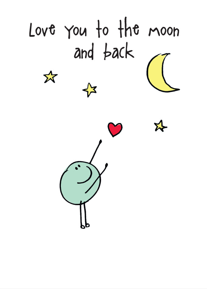 Valentine's Day Card - Moon and Back