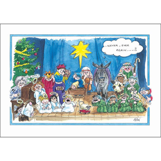 Alisons Animals Christmas Card (Single) - Nativity scene (Splimple)