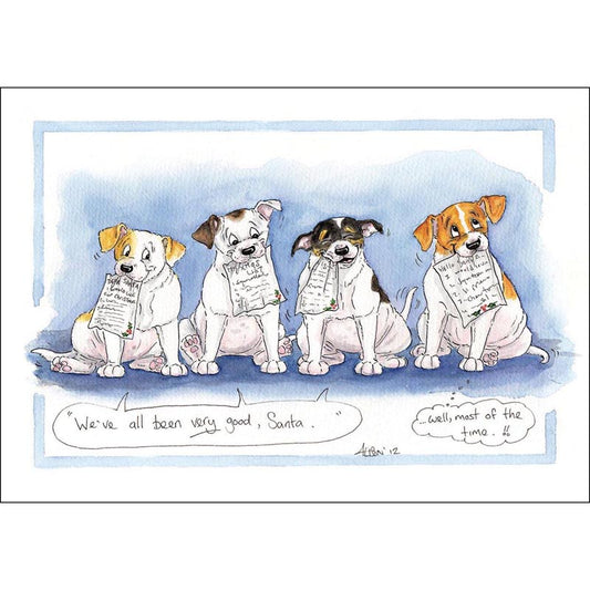 Alisons Animals Christmas Card (Single) - We've all been very good (Splimple)