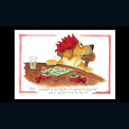 Christmas Cards (Single) - Alisons Animals - I'm wearing the silly hat....