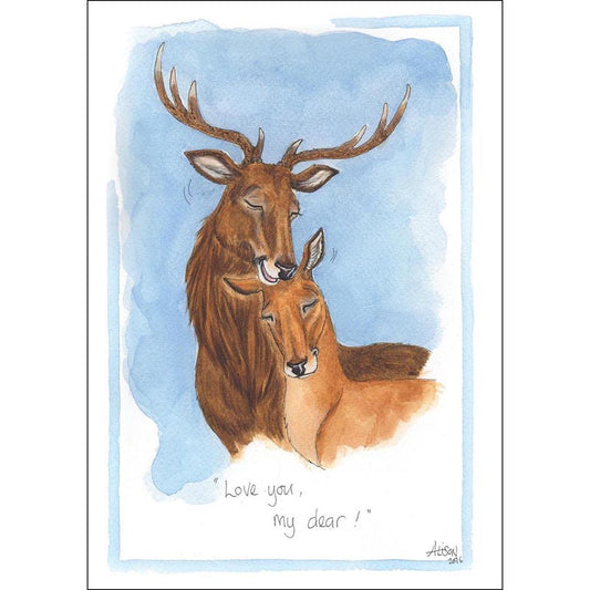 Alisons Animals Christmas Card (Single) - Love you, my dear (Splimple)