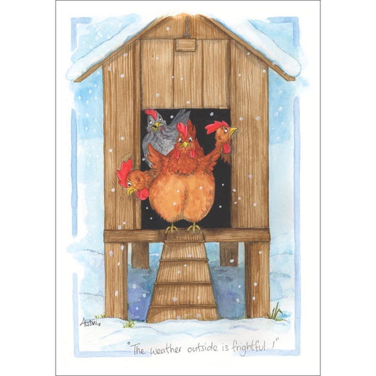 Alisons Animals Christmas Card (Single) - The weather outside is frightful (Splimple)