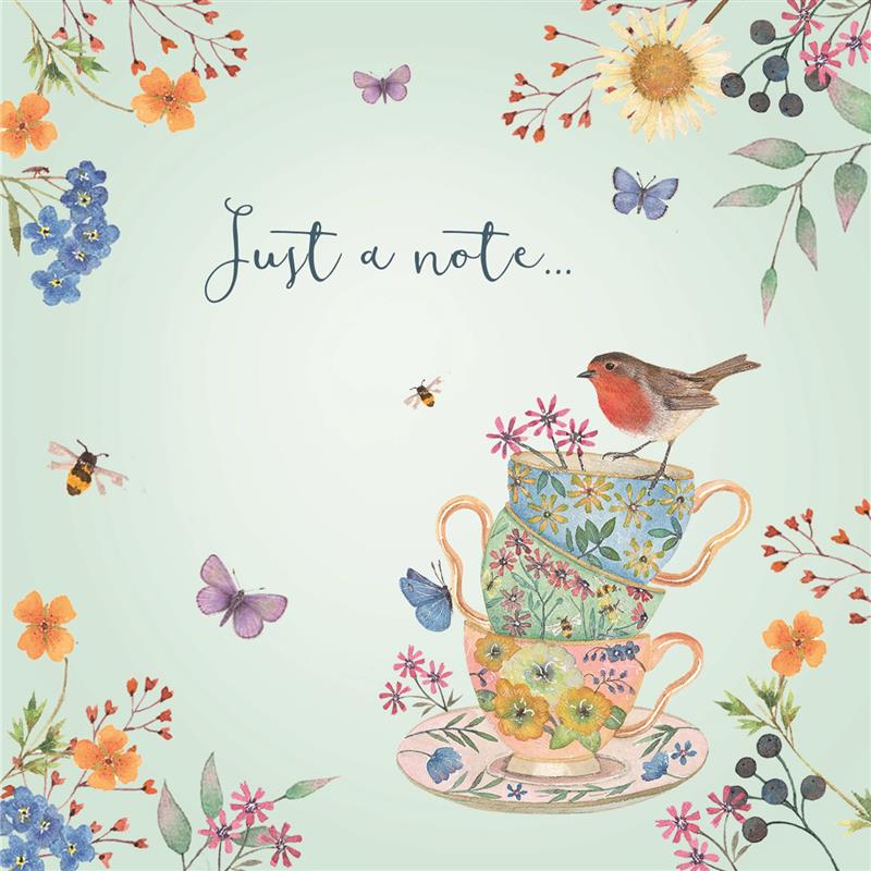 Notecard Pack (10 Cards) - Tea Cups & Watering Can