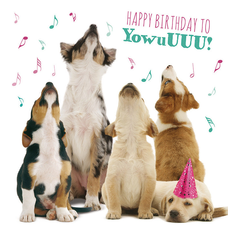 Pet Pawtrait Card - Howling Pups (Birthday Card)