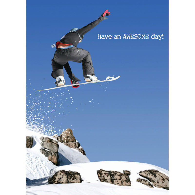 First Class Male Card - Snowboarding