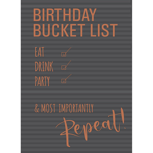 Just Saying Card - Birthday Bucket List