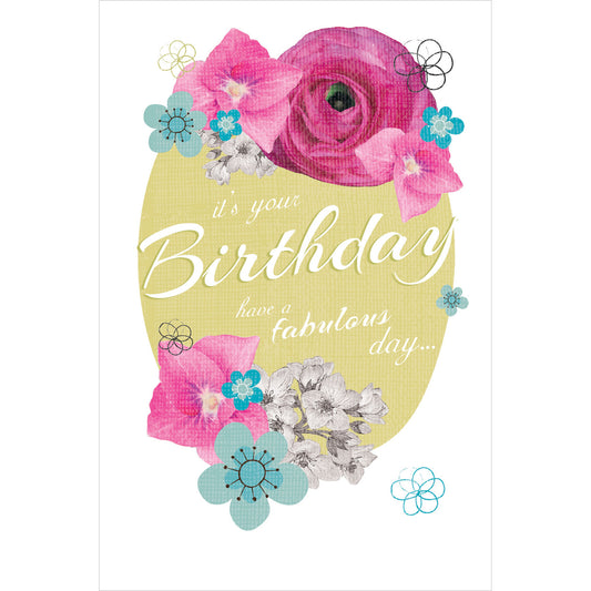 Dinkies Mini Card - Floral Birthday