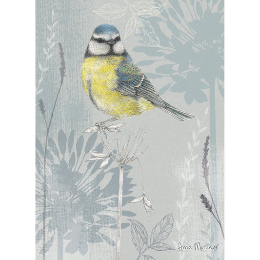 RSPB Card - Petals & Perches - Blue Tit & Blooms