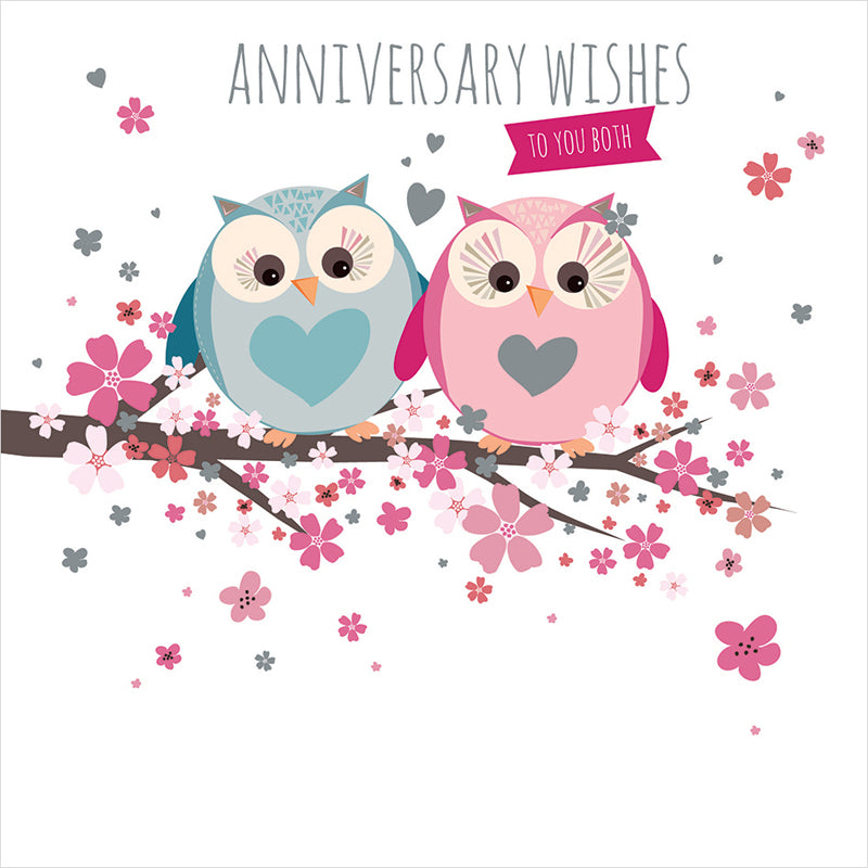 Anniversary Card - Cute Owls (To You Both)