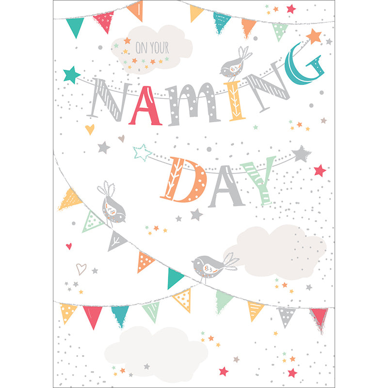 Naming Day Card - Bunting