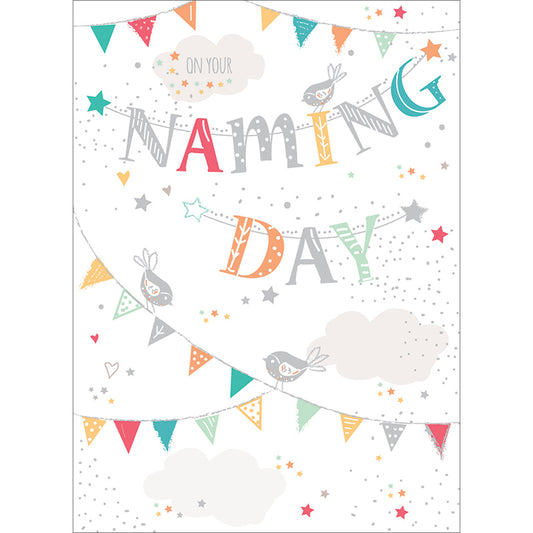 Naming Day Card - Bunting