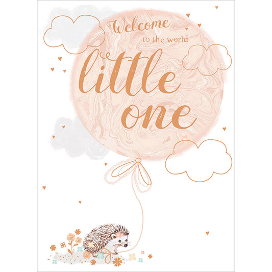 New Baby Card - Hedgehog & Balloon