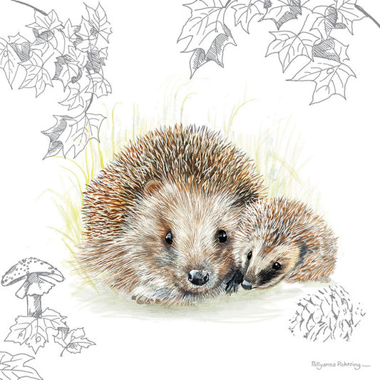 Pollyanna Pickering Countryside Collection Card - Hedgehog Pair