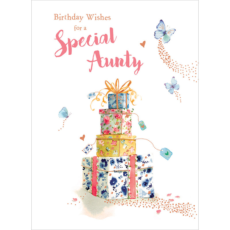 Family Circle Card - Pile Of Presents (Aunty)