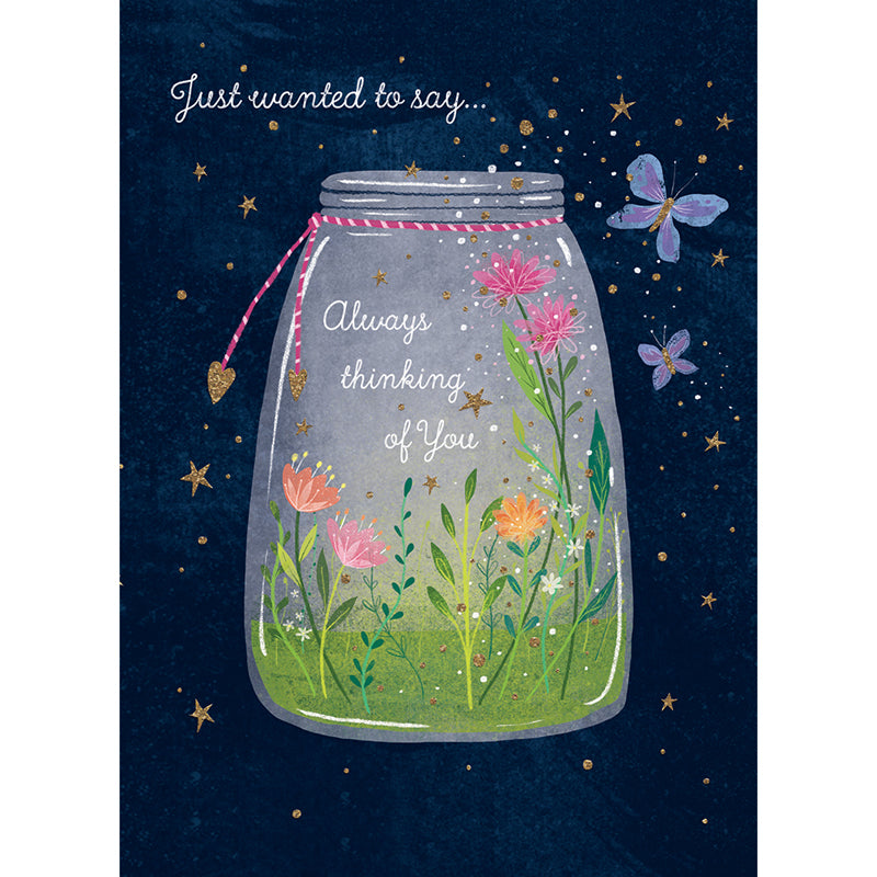 Thinking Of You Card - Flower Jar