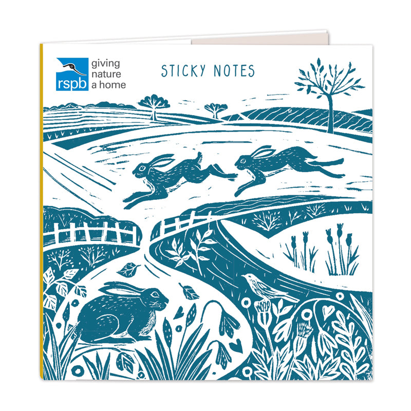 RSPB Natures Print - Sticky Notes - Leaping Hares