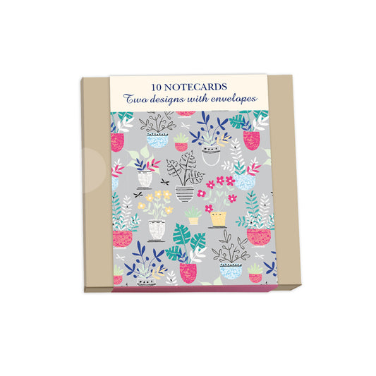 Notecard Pack (10 Cards) - Flowerpot Pattern