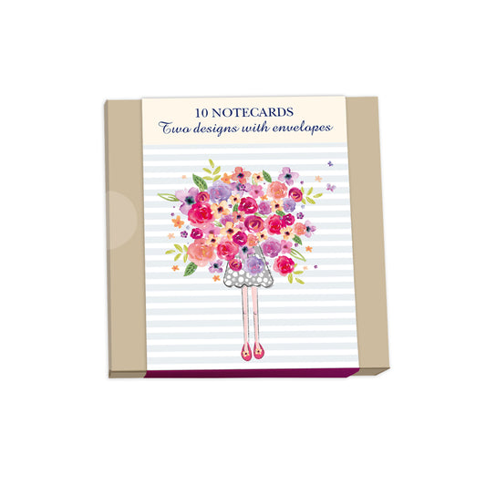 Notecard Pack (10 Cards) - Pretty Flowers